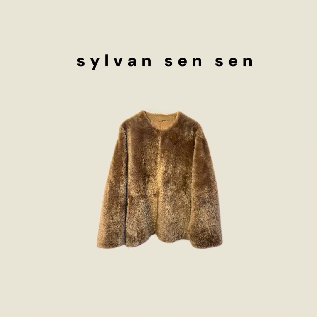 【SYLVANSENSEN】金驼口袋小拉贡冬季外套皮草 超宽松版