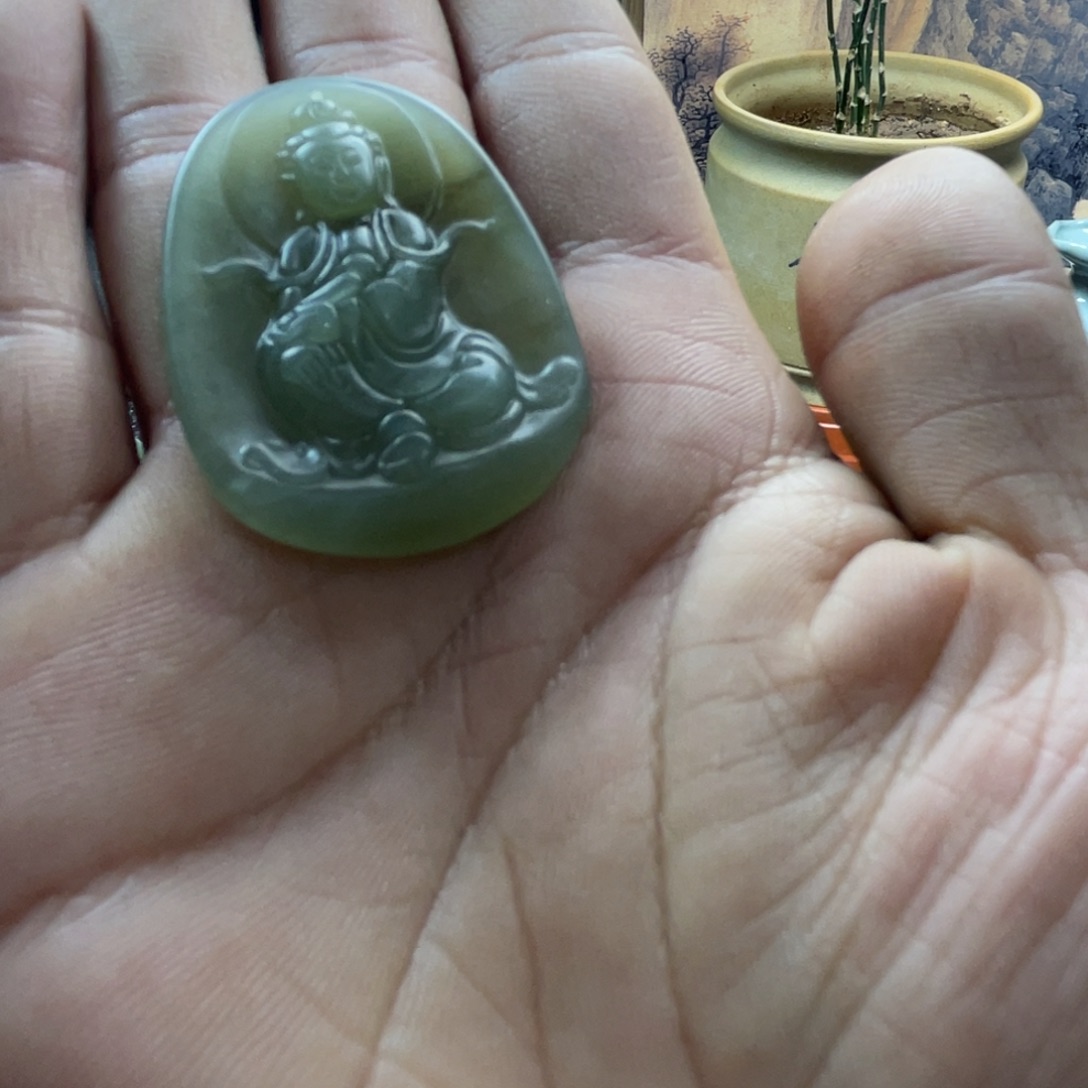 和田玉颈饰未镶嵌和田玉观音