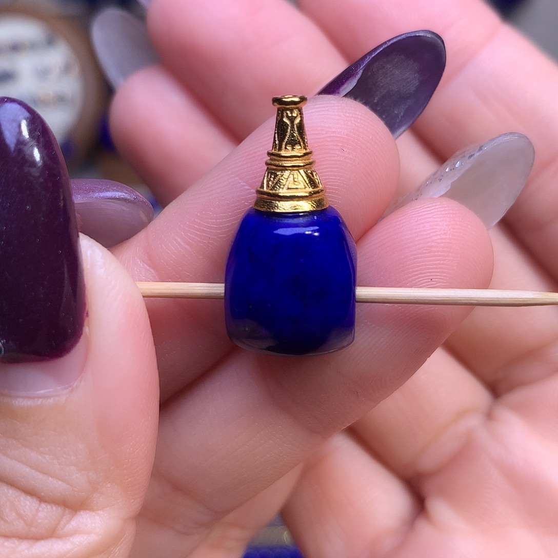 青金石银S925镶嵌11.6m三通