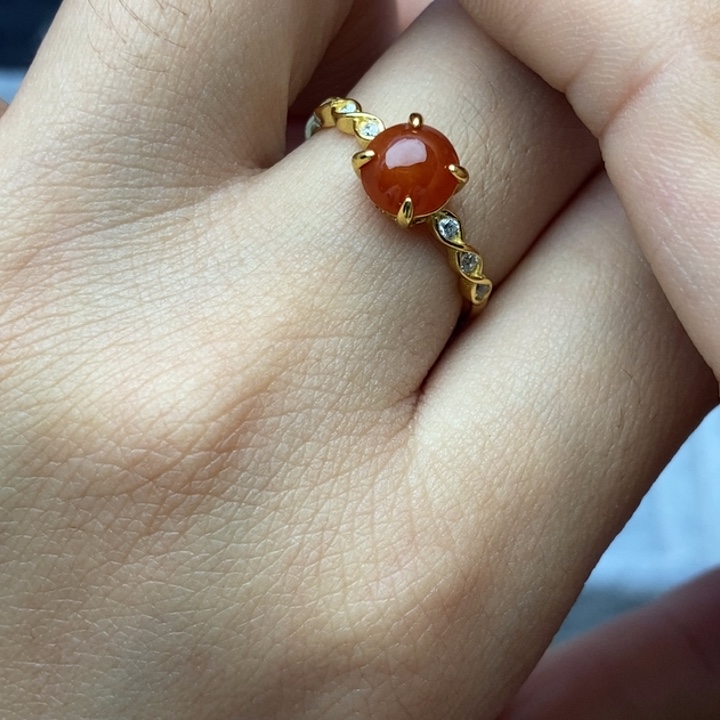 翡翠戒指银S925镶嵌戒指