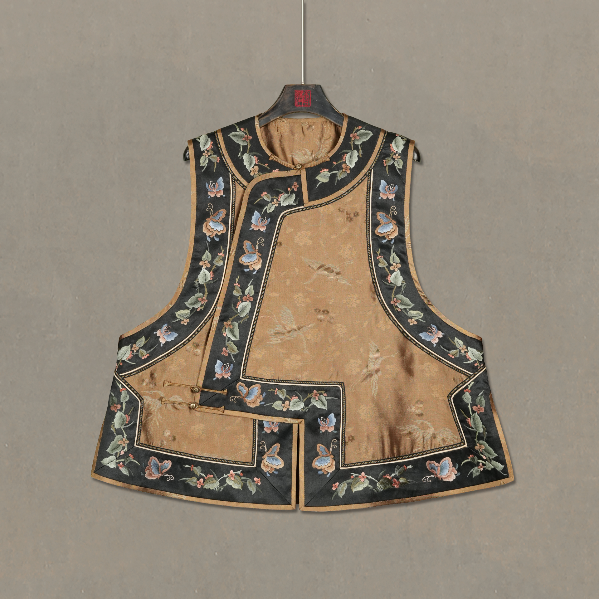 【乌缘蝶戏】传统中式汉服绣花马夹