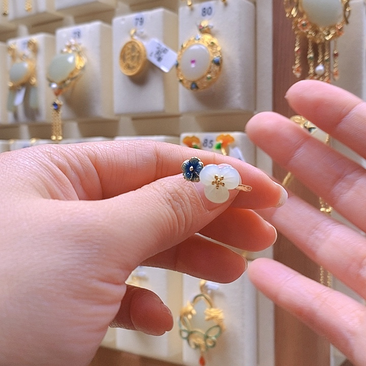 和田玉颈饰银S925镶嵌