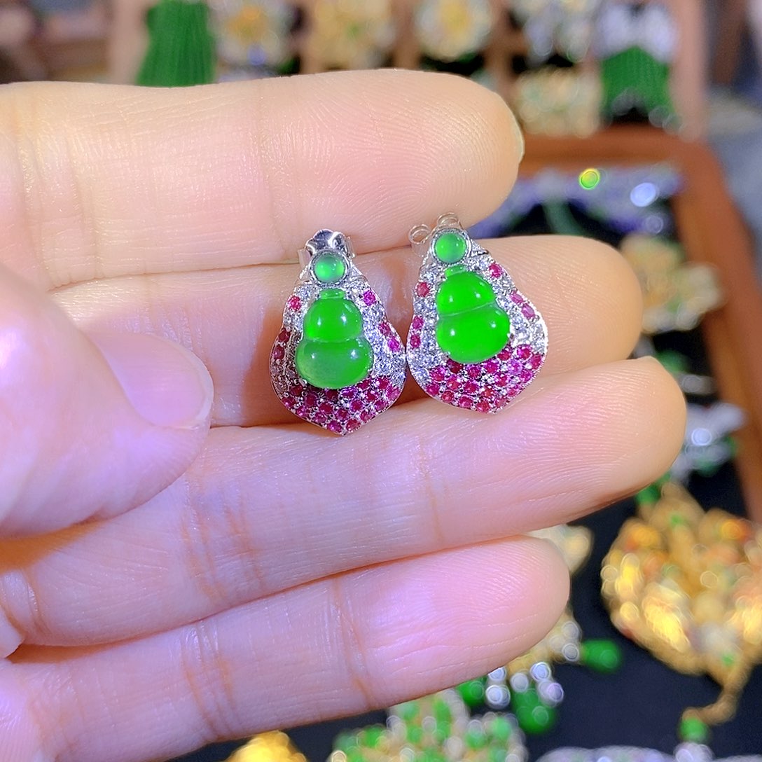 吊坠(不含链)银S925镶嵌翡翠