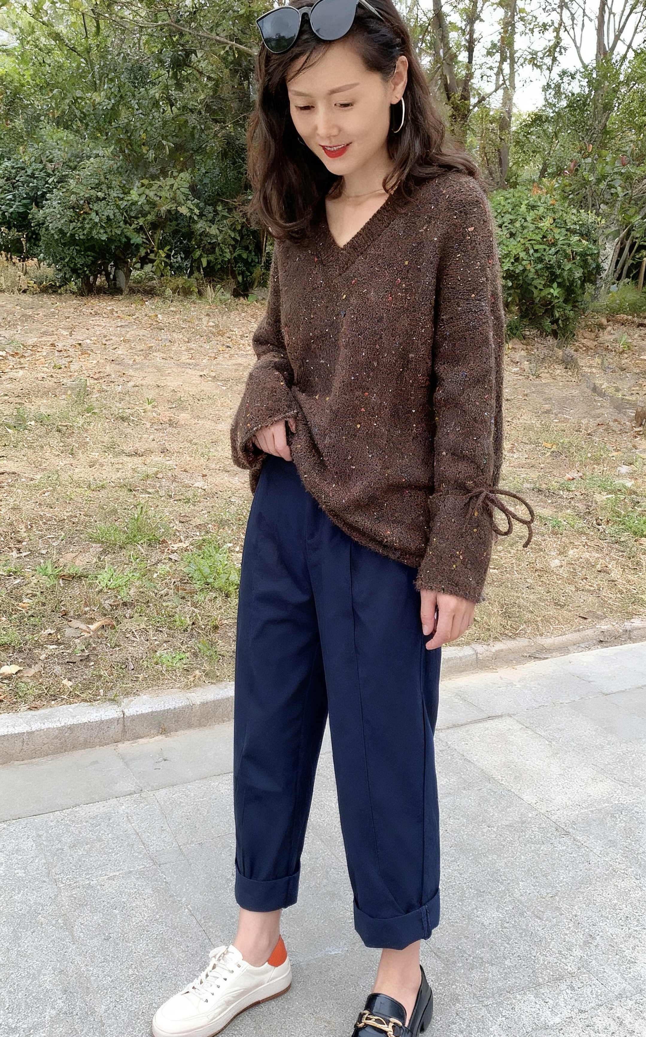 宽松型休闲风秋季新款休闲针织时尚百搭复古韩版