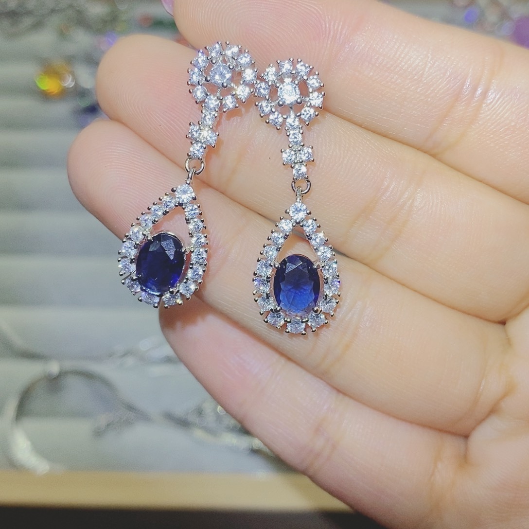 【闪购商品】托帕石耳饰银S925镶嵌