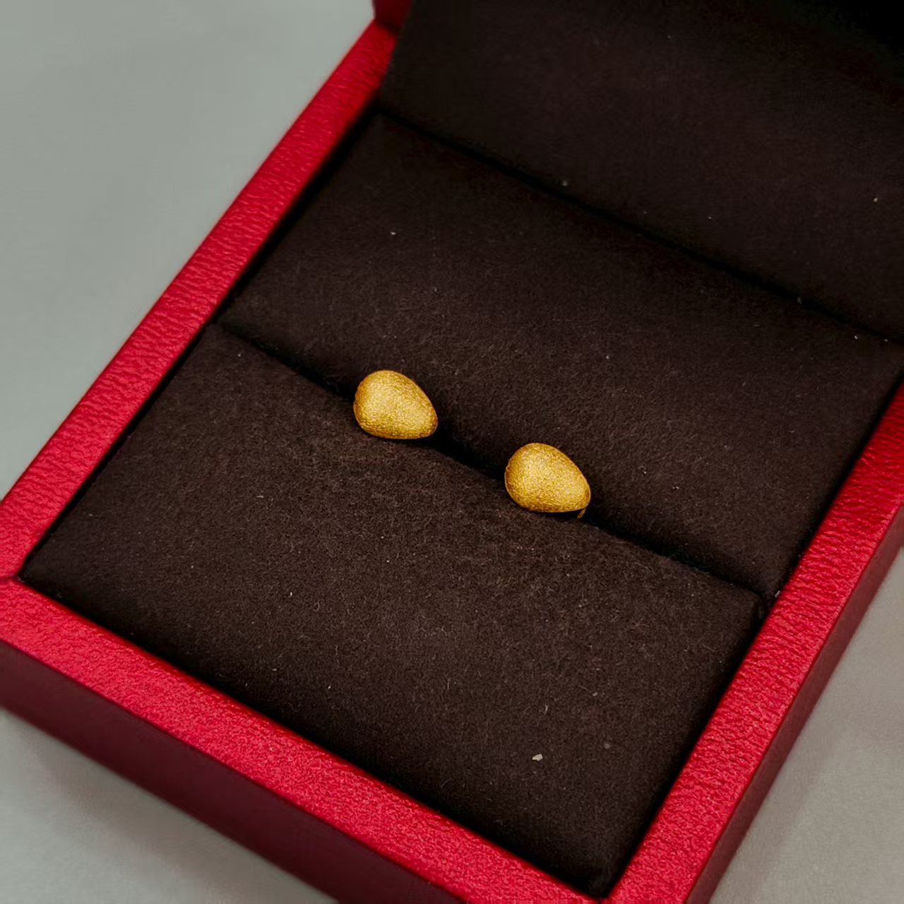 珺铺黄金 足金999【二店】5G磨砂拉丝半圈弯钩耳饰个性时尚精灵风