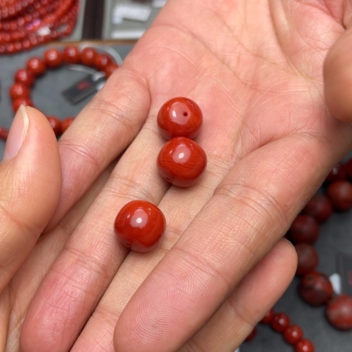 南红玛瑙单珠13多样性发1未镶嵌