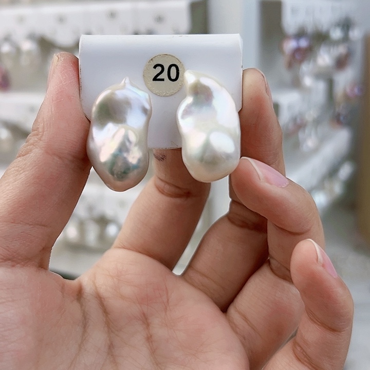 银S925镶嵌耳饰淡水珍珠