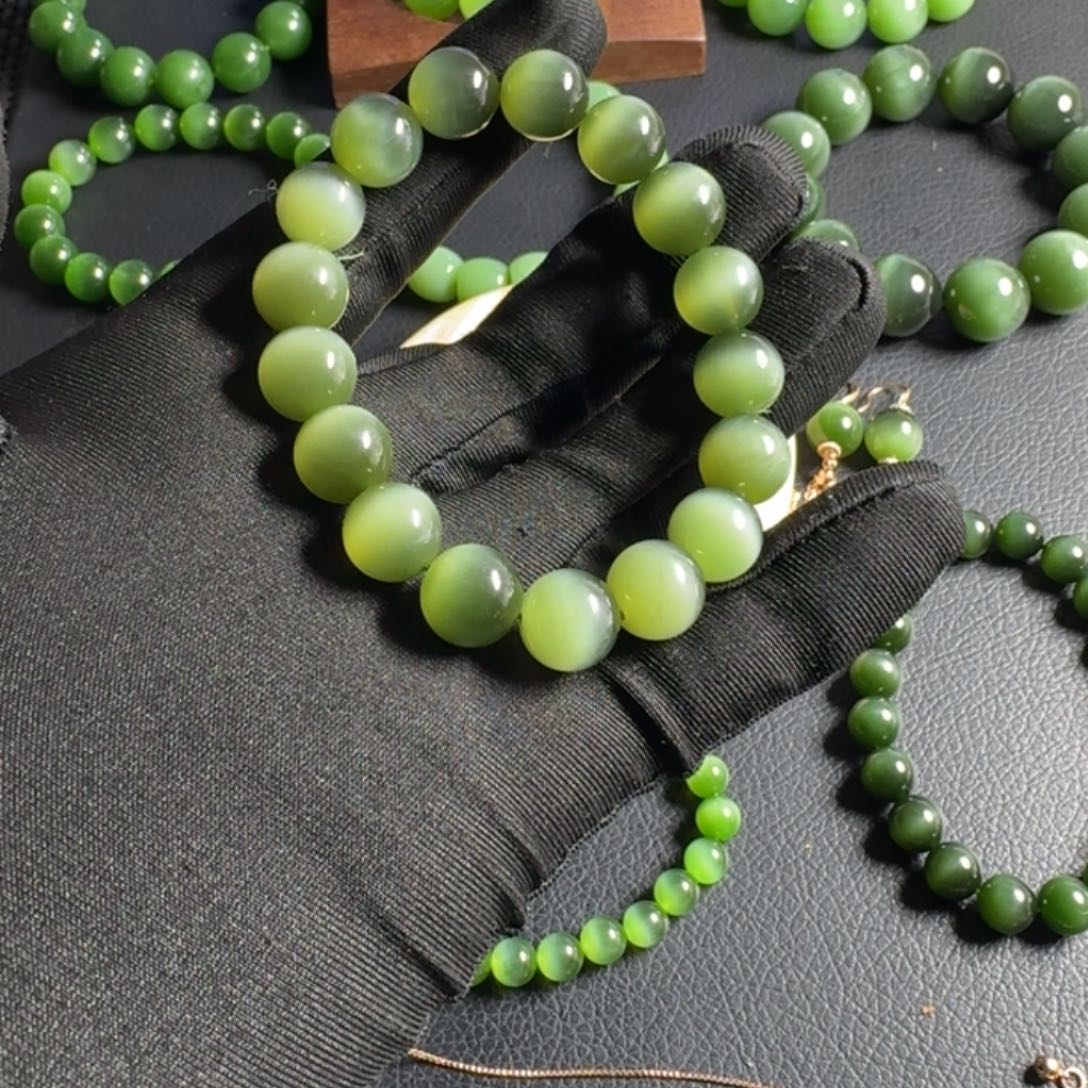 和田玉（碧玉）手串未镶嵌德*