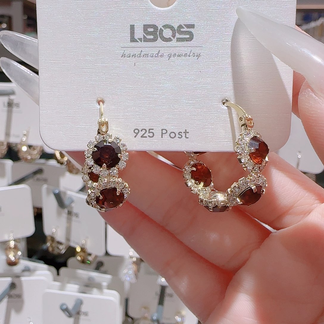 锆石铜合金925银耳环