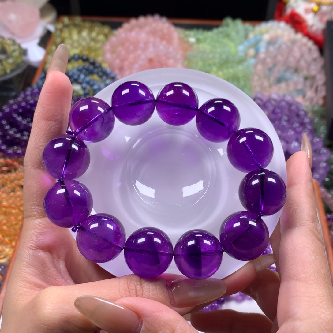 水晶手链未镶嵌巨无霸乌拉圭紫水晶卡19.5