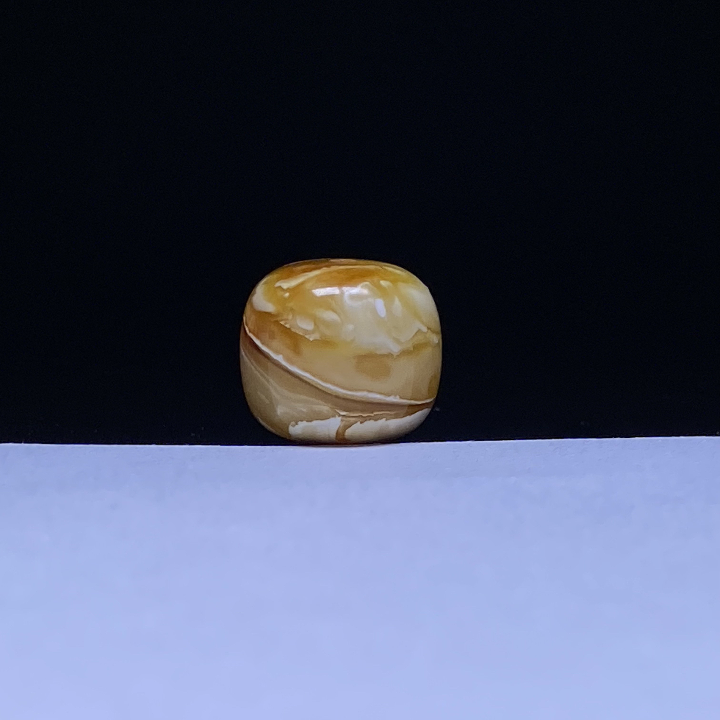 橘沁瓷白妖精品蜜蜡老型单珠13.4mm文玩配饰