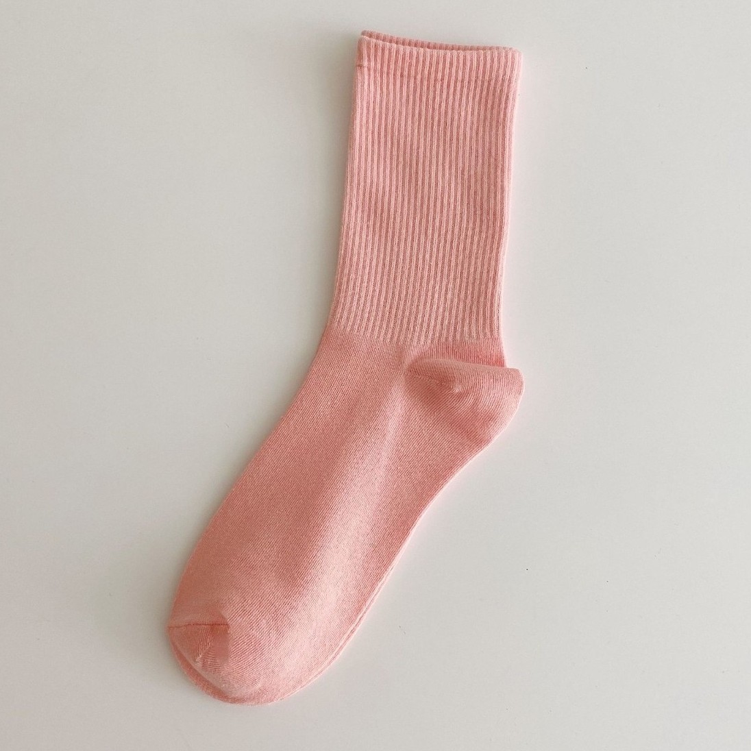 森系薄荷蓝袜子女春夏秋冬纯色中筒ins透气吸汗不勒脚不起球堆5双