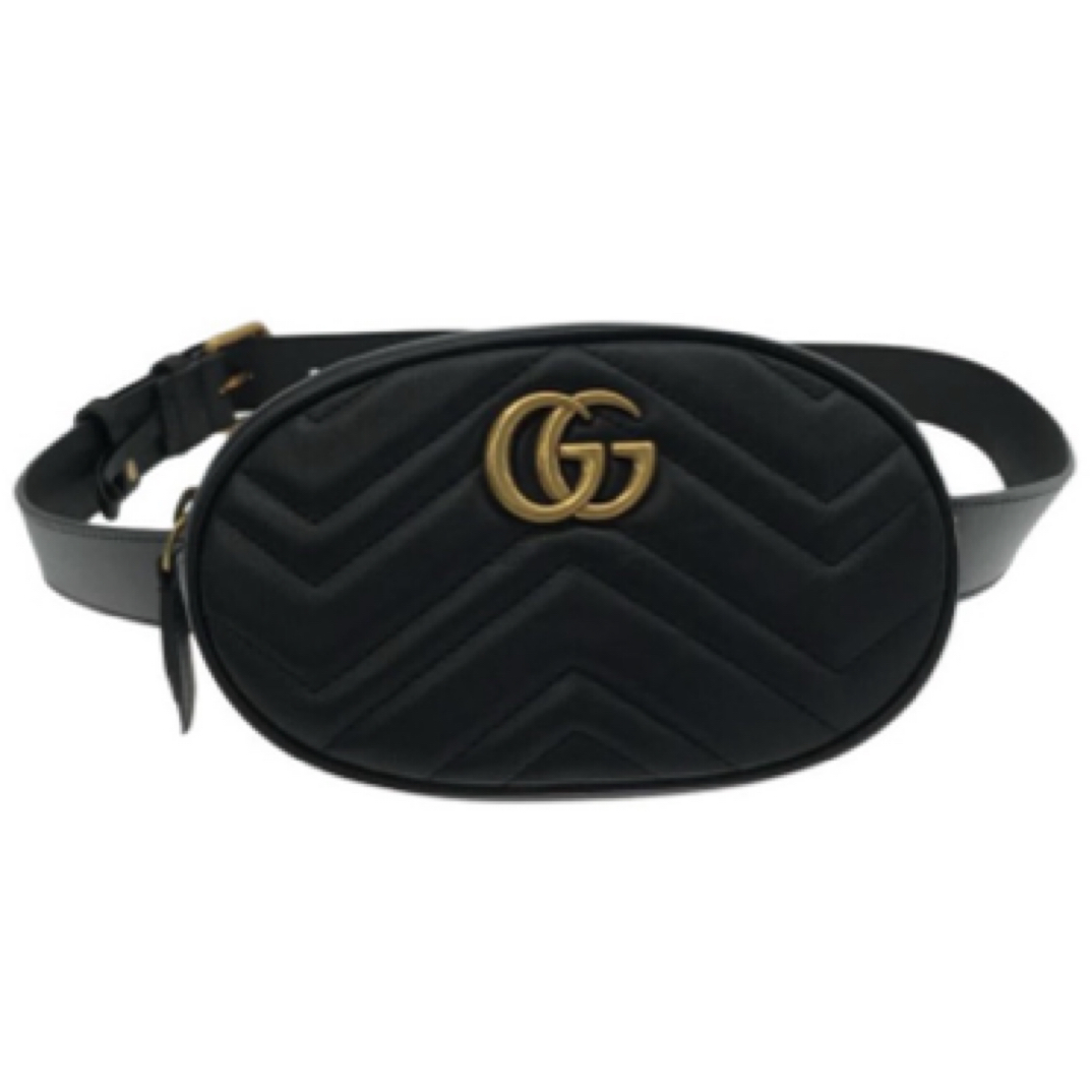 95新 GUCCI/古驰 腰包 黑金/JW3506
