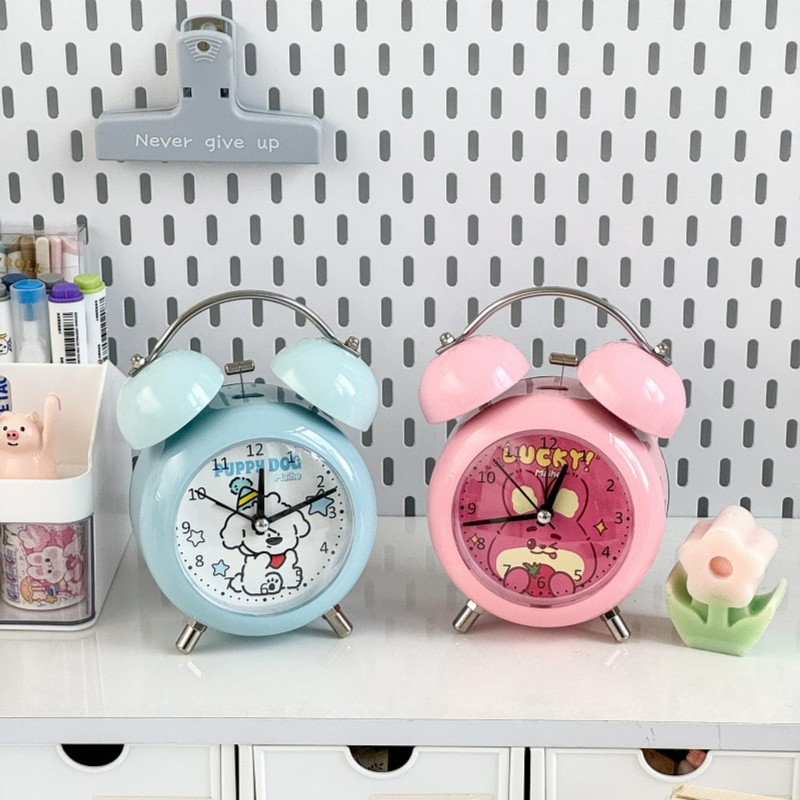 020 卡通桌面台式响铃可爱金属起床神奇[蓝色两个+粉色两个]