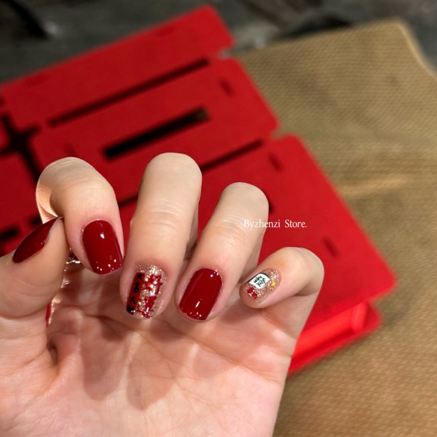 【恭喜发财】泼天富贵新年暴富红色新年必备美甲贴纸甲油膜