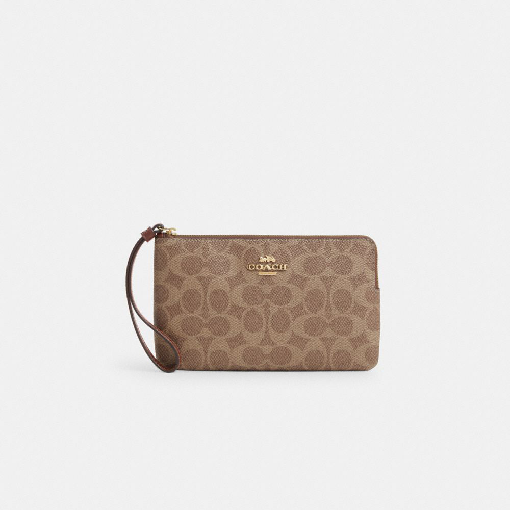 COACH/蔻驰女士大号经典印花拉链手腕包手拿包 CZ277 香港直发