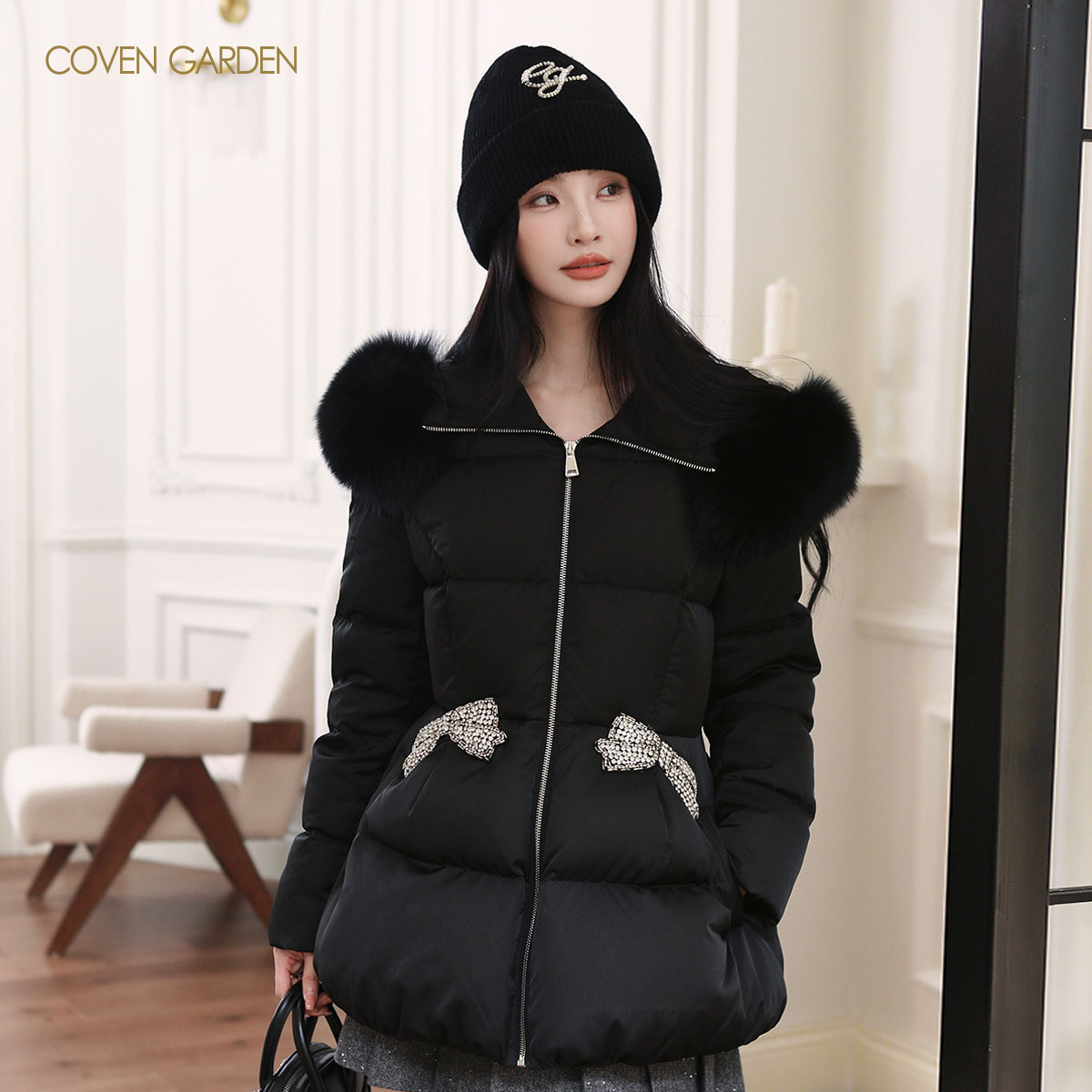 【哥文花园】85%鹅绒羽绒服2025冬季新款连帽外套CSA4335830