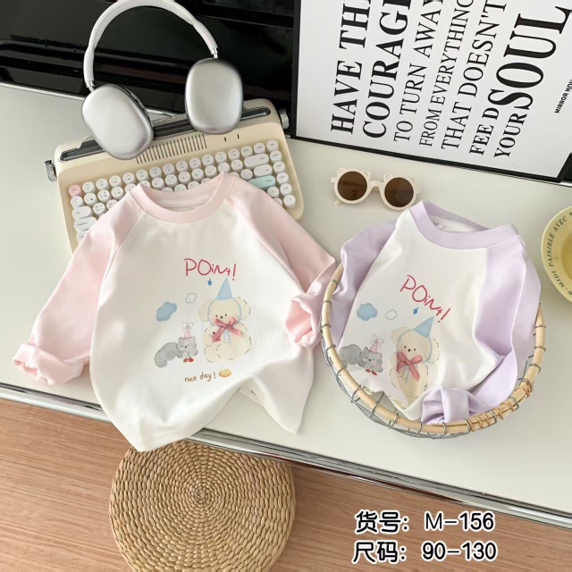 多卡通长袖儿童T恤1