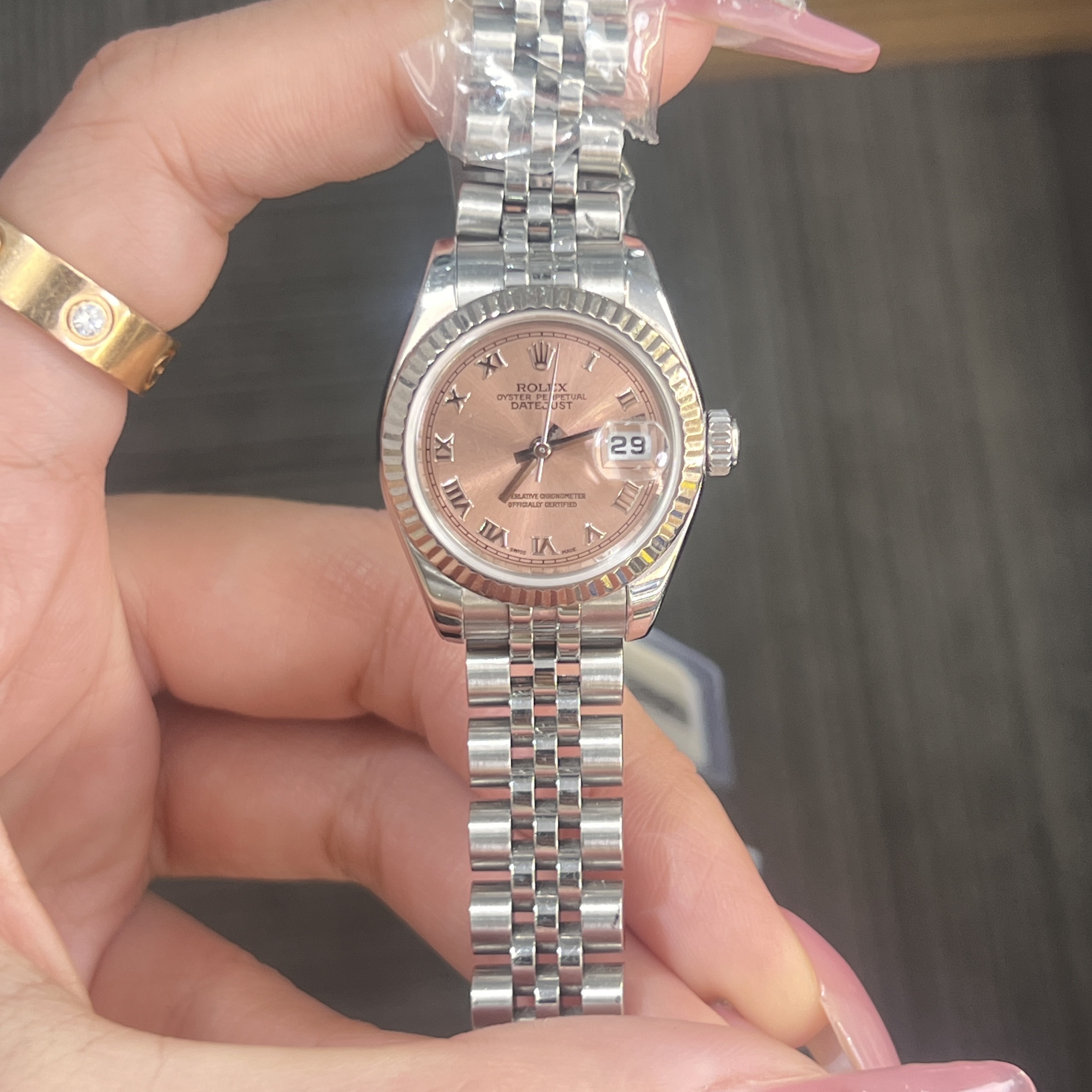 99新 Rolex/劳力士 179174粉盘罗马时标腕表/WHP033048