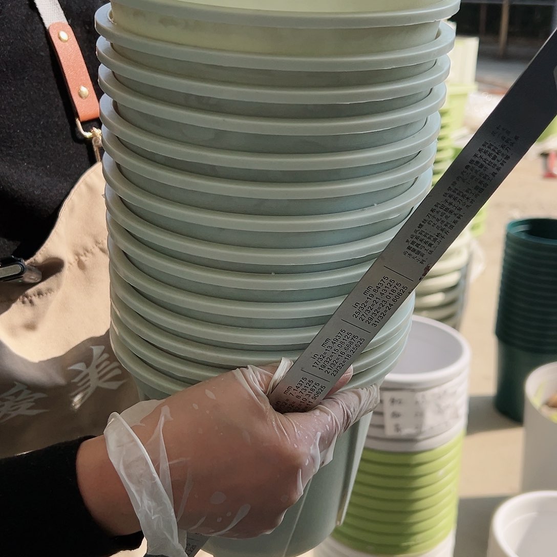 树脂瑕疵青山盆3#米白色15个无托