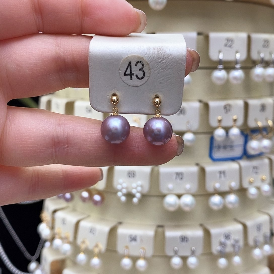 淡水珍珠耳饰18K金镶嵌