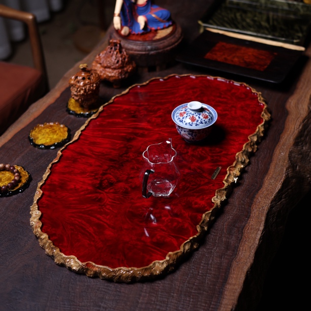 67-37-3 缅甸黄金樟干泡茶盘家用缅花壶承满榴花茶具整块实木