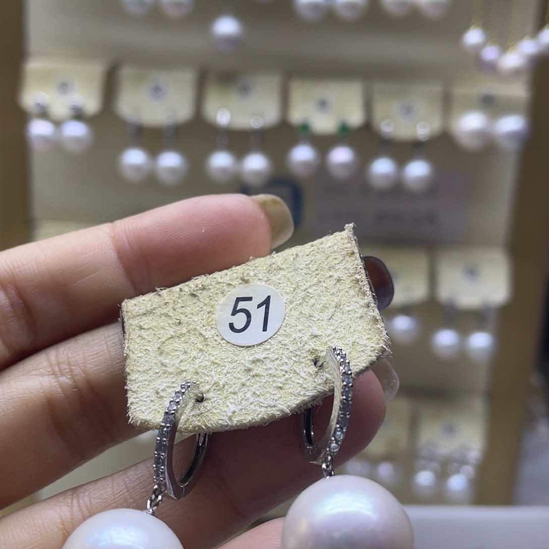 淡水珍珠耳饰银S925镶嵌