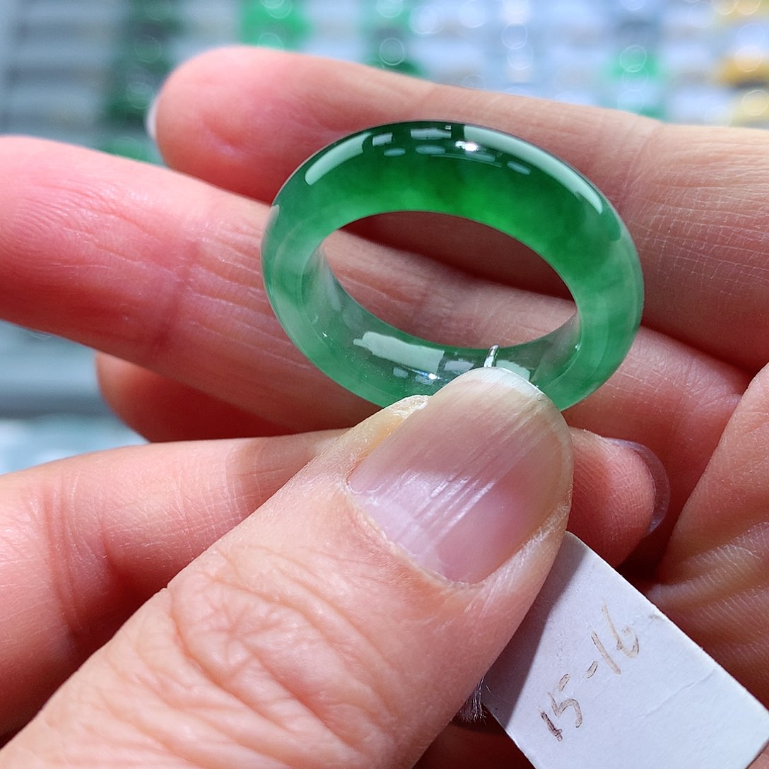 翡翠未镶嵌戒指15-16号