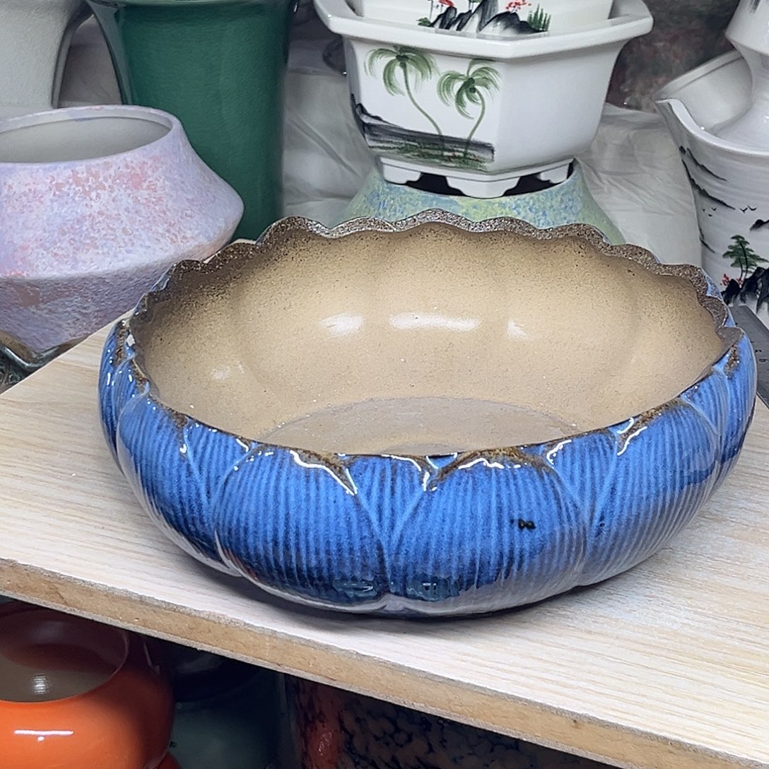 陶瓷绿植多肉微瑕花盆外口径：22*8.5打孔