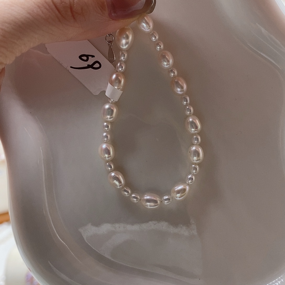 银S925镶嵌手绳淡水珍珠