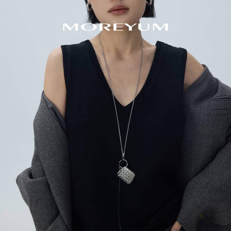 muyang/慕阳 钛钢项链 时尚百搭复古小众轻奢小菜篮项链