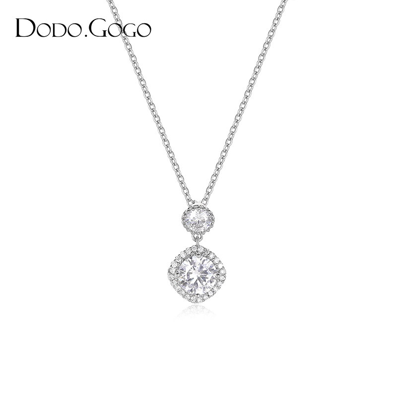 合金项链 DODOGOGO女气质坠链百搭精致轻奢镶钻项链