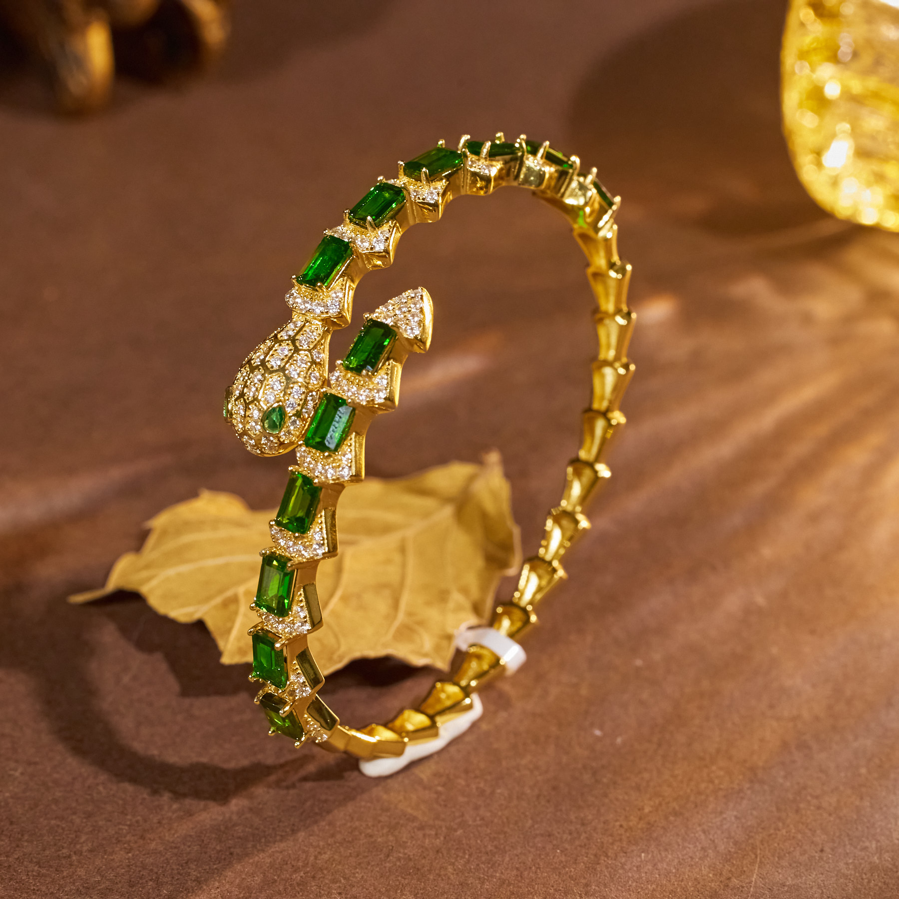 【玉峰珠宝丨安娜严选】透辉石手镯S925银【W9293】多样性发一