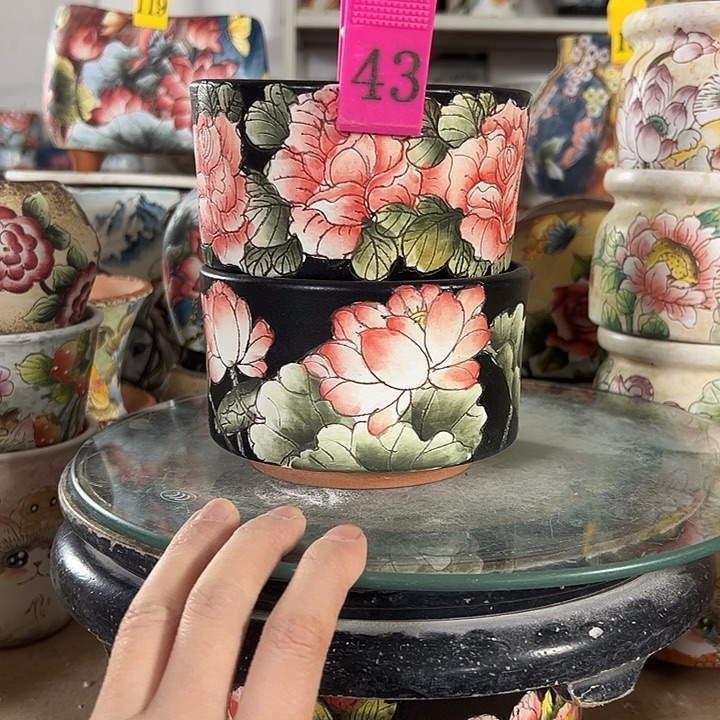 满38包邮 景德镇幸运花盆