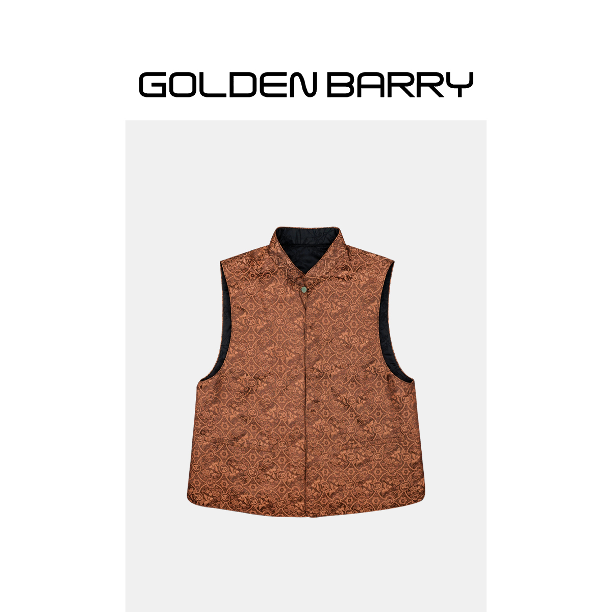  | 172002休闲复古款时尚无袖提花国风夹棉马甲