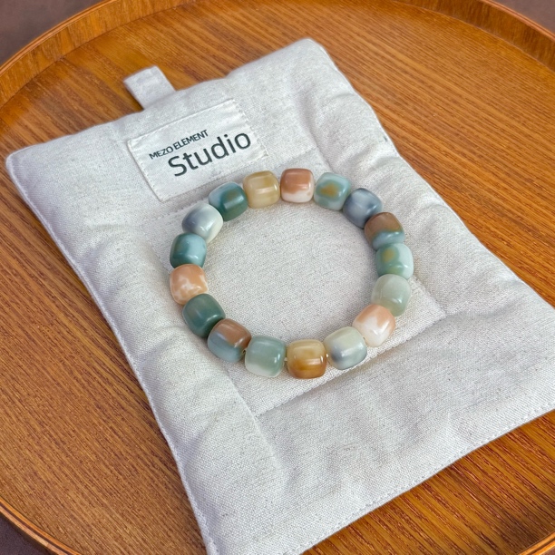 抹茶生巧｜手工干磨卡14正桶菩提根手串