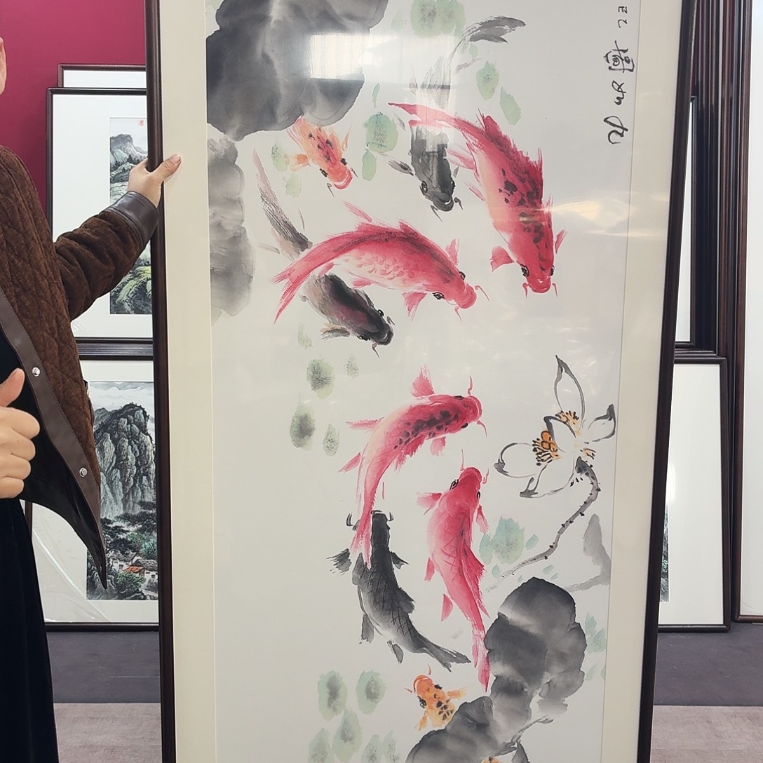 国画手绘作品210-80尺寸