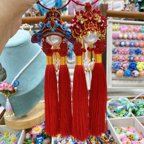 纯手工编绳长相守挂件一对成品