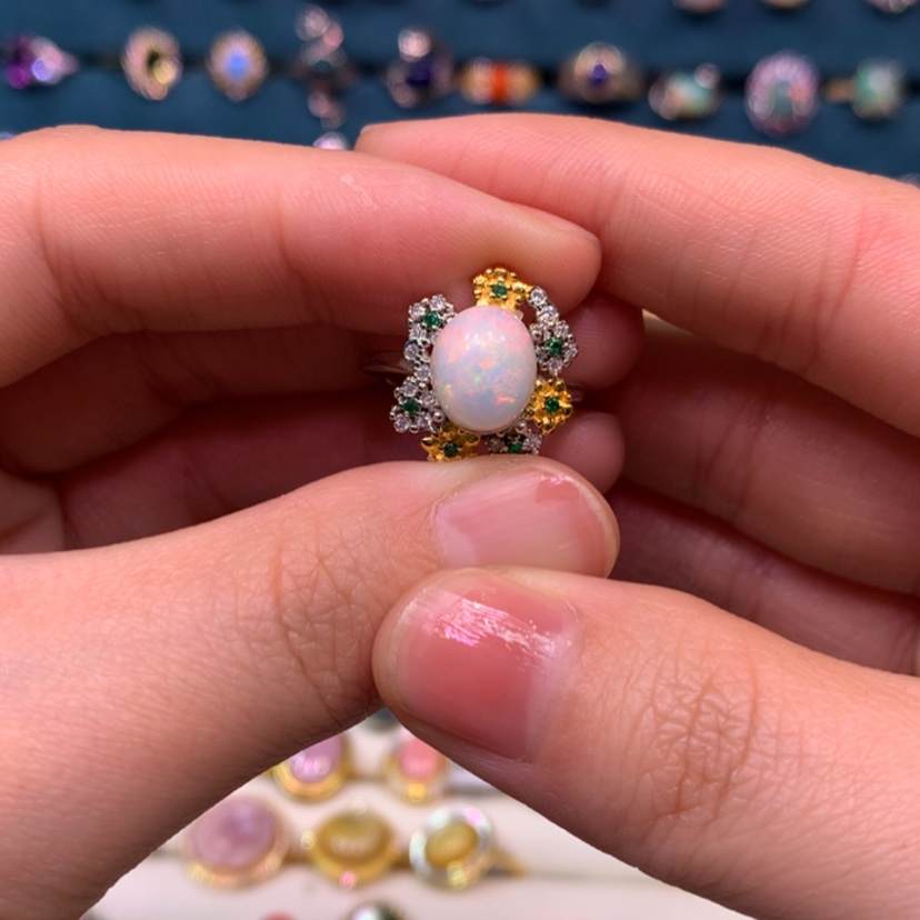 【闪购商品】欧泊戒指款式银S925镶嵌未*央