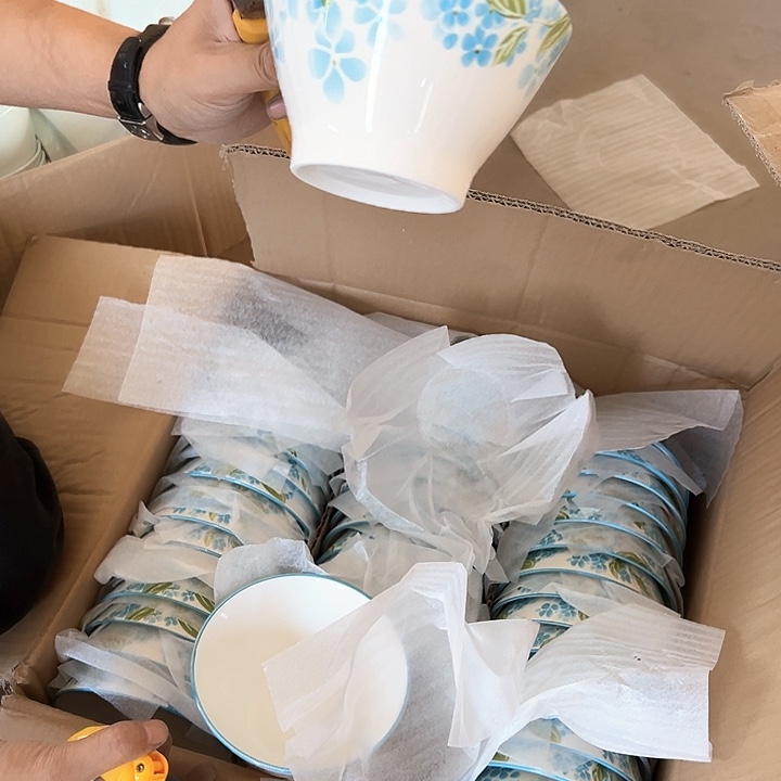 （蓝色大花）5英寸斗笠碗6支