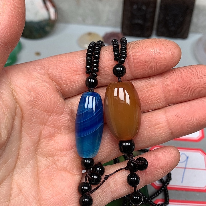 笑***生玛瑙/玉髓未镶嵌颈饰