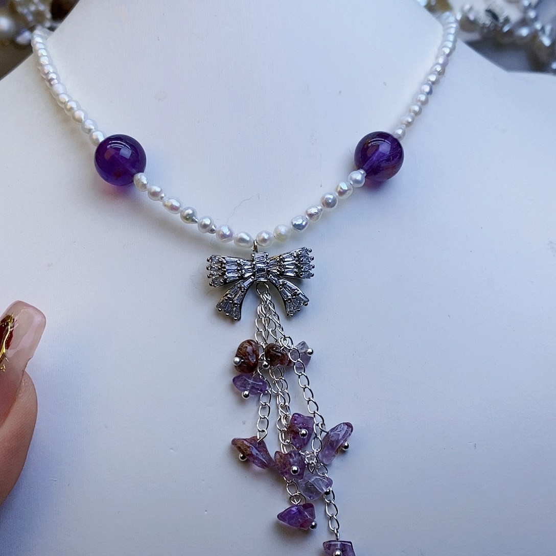 淡水珍珠颈饰银S925镶嵌