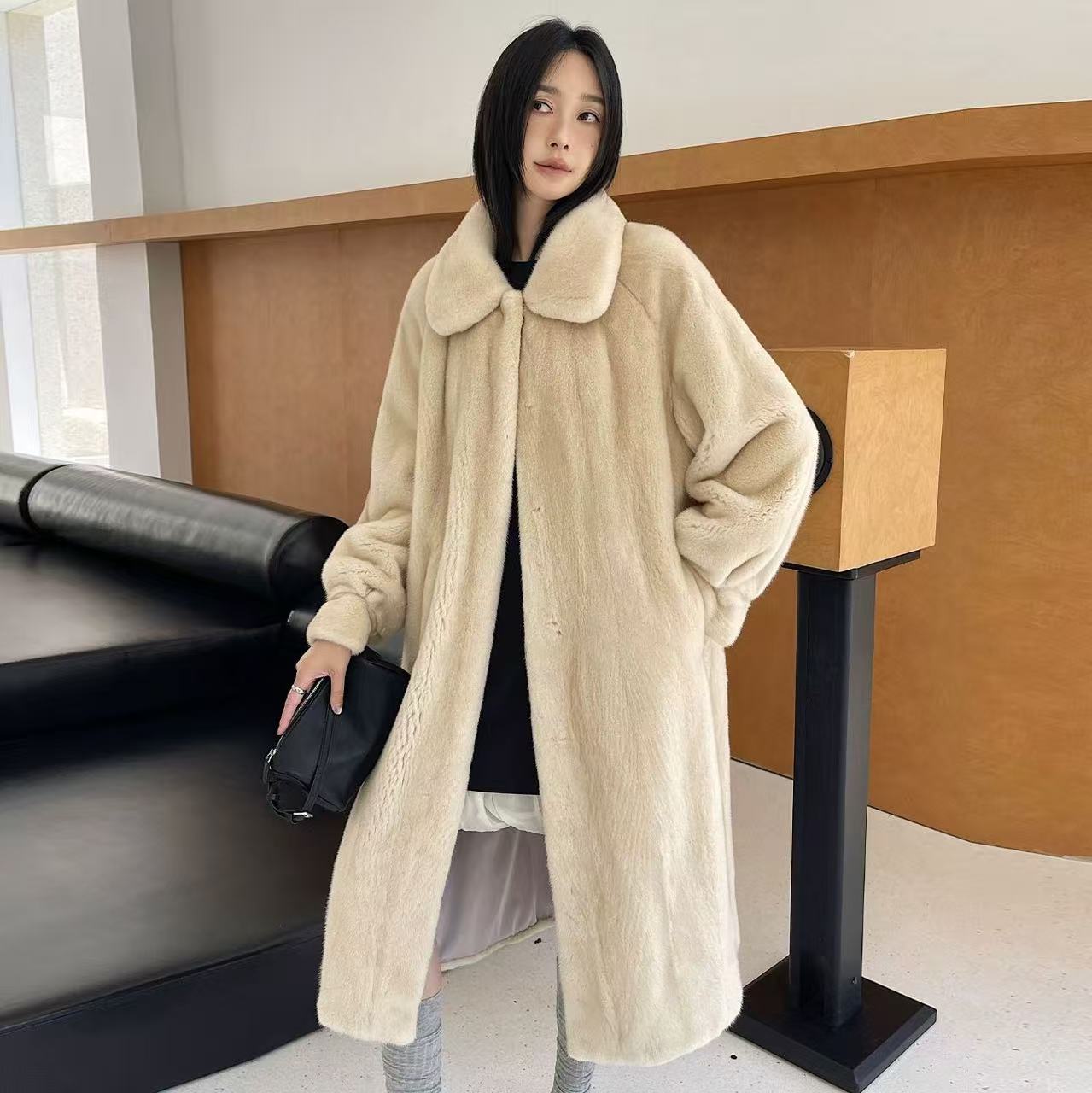 【武哥严选】冬季新款海宁进口紫金水貂毛貂皮大衣女款母貂整貂长款