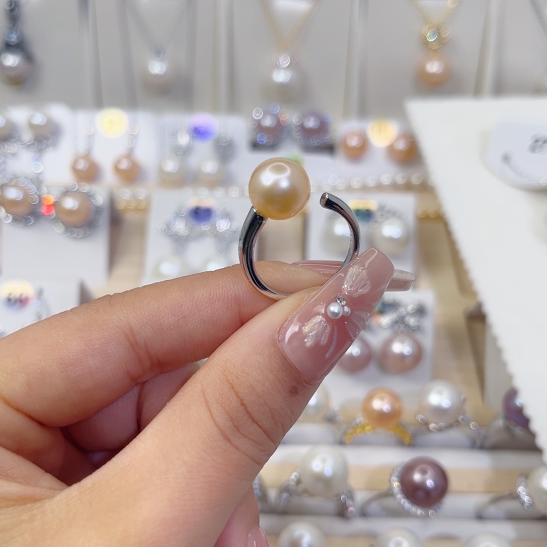 淡水珍珠戒指银S925镶嵌