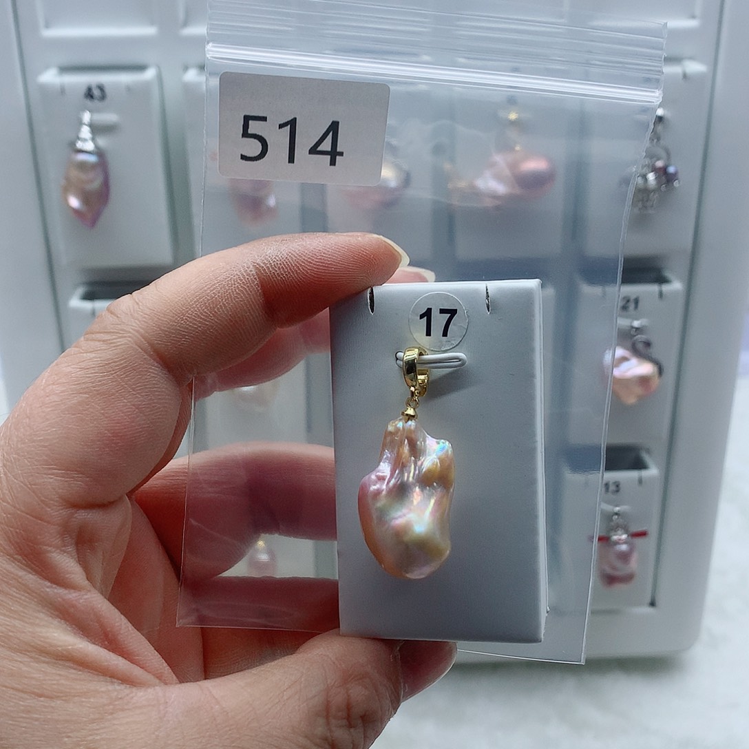 合金吊坠(不含链)淡水珍珠