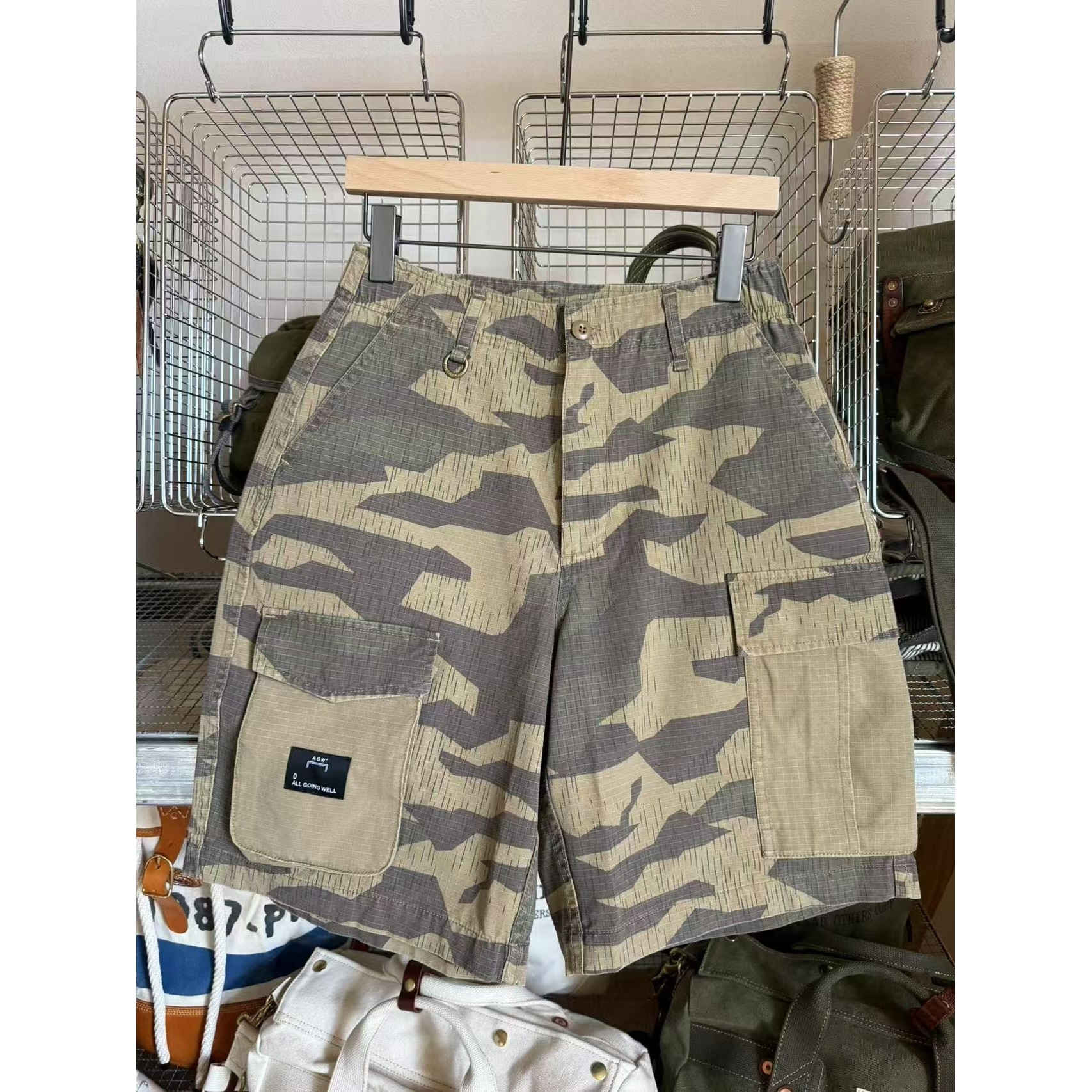 【断码捡漏】K925-ALOHA CAMOUFLAGE 雨滴几何做旧迷彩工装裤