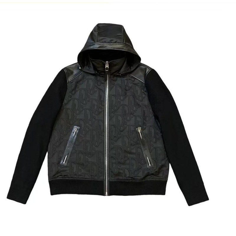 秋季新款拼接提花潮流百搭休闲可拆卸帽男士夹克外套