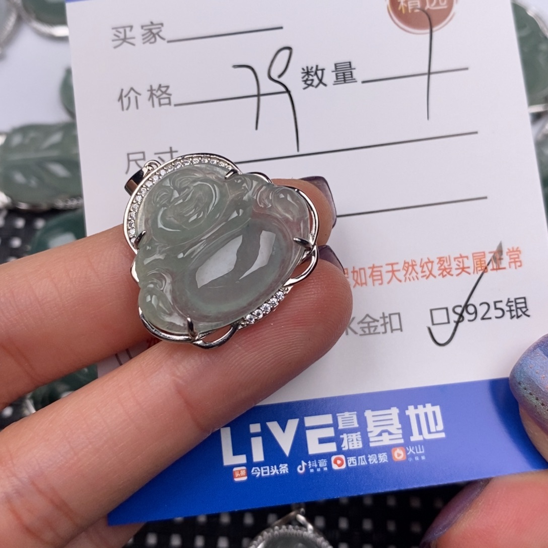 人****翡翠银S925镶嵌颈饰