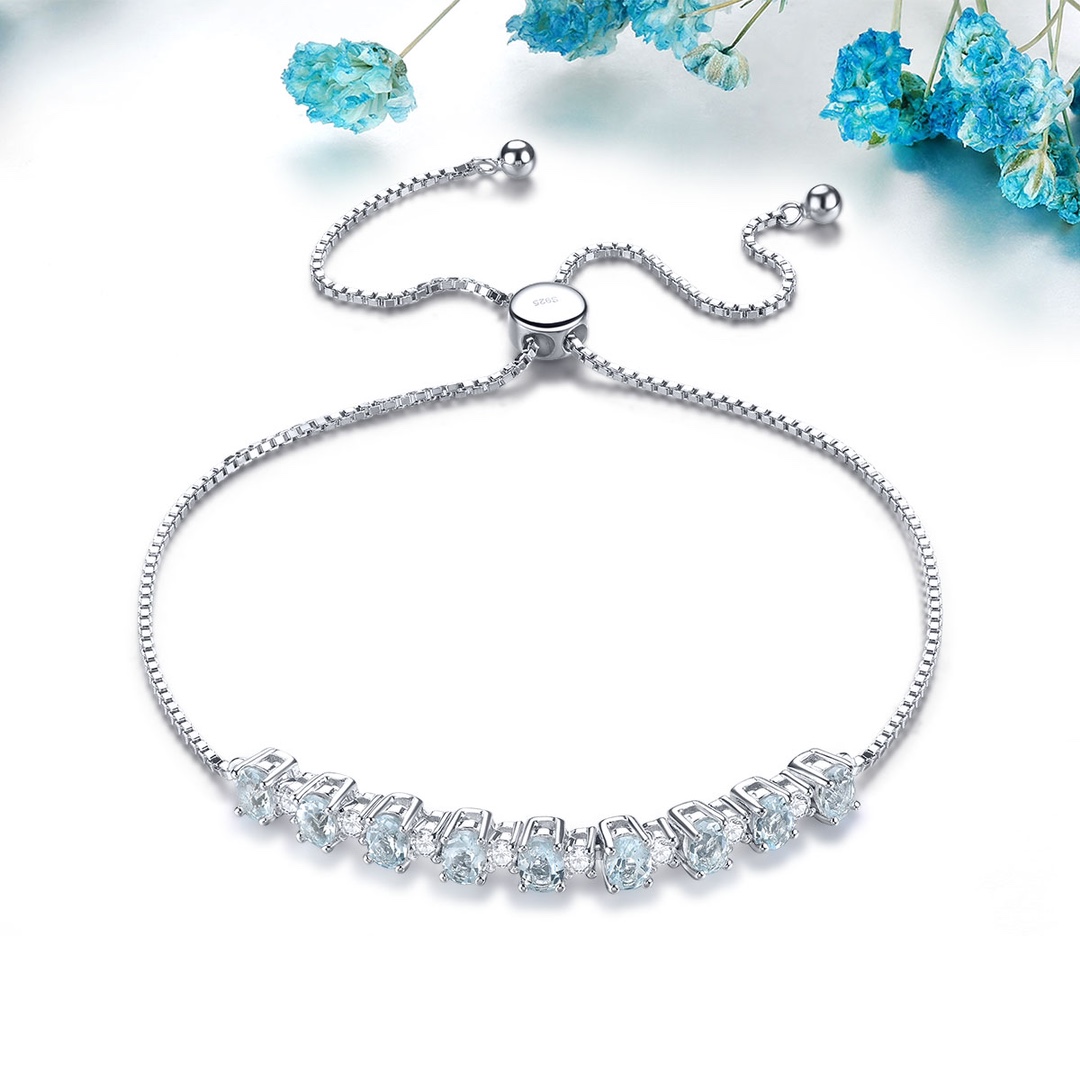 JSHLS0894-海蓝宝手链(单颗约：15分)